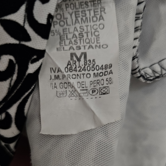 Pronto Moda J & M black and white flocked mini dress, size Small. - Picture 11 of 11